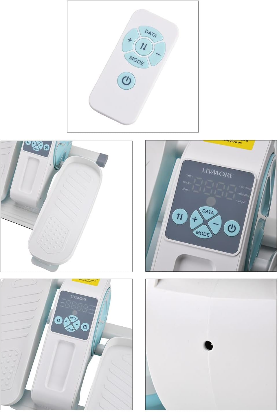 LIVMORE Elektro Fitness Stepper, Magnetischer Widerstand, LCD Display, Fernbedienung, Anti Rutsch Pe