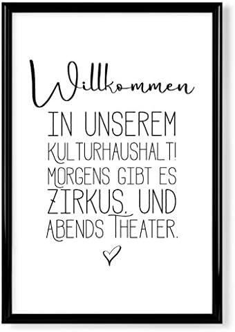 artboxONE Poster mit schwarzem Rahmen 45x30 cm Typografie Kulturhaushalt - Bild Typografie eingangsb