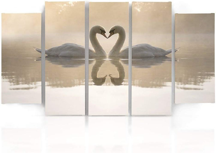 Feeby Frames, Leinwandbild Bilder Wand Bild - 5 Teile - Wandbilder Kunstdruck 200x100 cm, Typ B