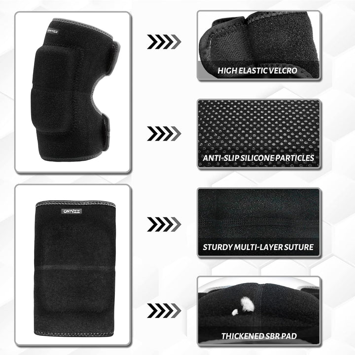 ONTYZZ Kinder Knieschützer Jungen Mädchen Einstellbar Weich Knieschoner mit Verdickten SBR Pad Guard