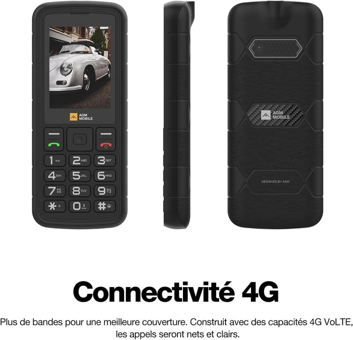 AGM M9 Handy ohne Vertrag, 2.4 Zoll Farbdisplay,Robust, Batterie 1000 mAh,(IP68),Stossfest,Baustelle