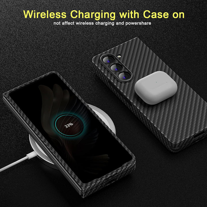 memumi Carbon Hülle für Galaxy Z Fold5, 0,5 mm Superdünne, Hülle aus echter Aramidfaser [100% Aramid
