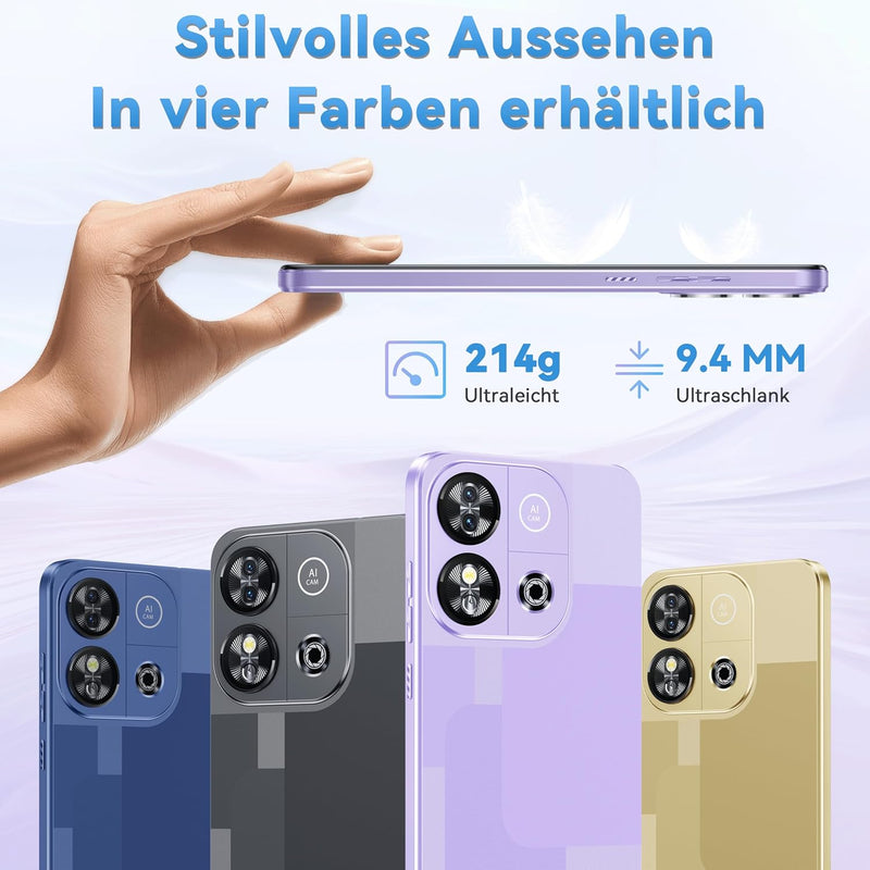 OUKITEL C57S Android 14 Smartphone Ohne Vertrag 4G - 8GB+64GB/128GB Handy Günstig, Octa Core, 6,52 Z