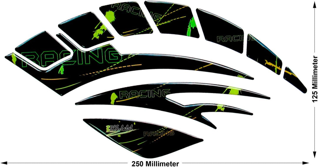 BIKE-label Tankpad Seitentank Racing Black Gelb kompatibel für Suzuki 810004