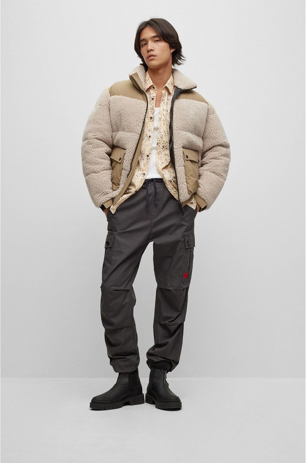 HUGO Herren Beddy2341 Regular-Fit Jacke aus verschiedenen Materialien XXL Natural108, XXL Natural108