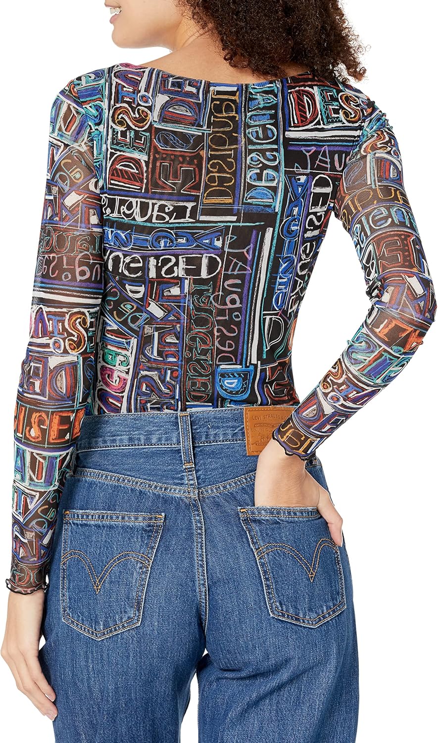 Desigual Damen Blouse XXL Schwarz, XXL Schwarz