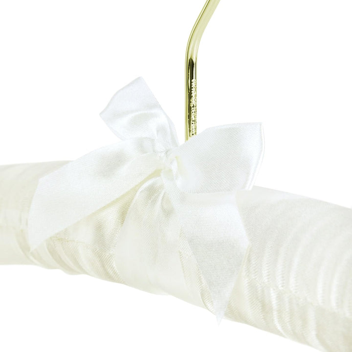 Hangerworld - Gepolsterte Satin Kleiderbügel mit goldenem Haken, 10 Stück - Cremefarben - 43cm