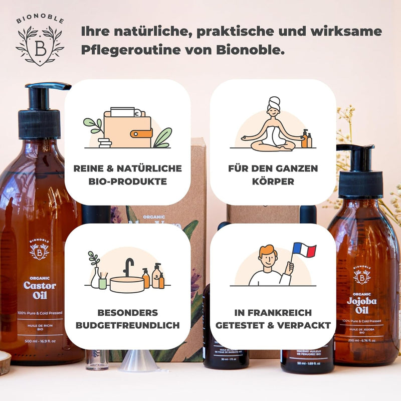 Bionoble Kaktusfeigenkernöl Bio 30ml - 100% Rein, Natürlich, Kaltgepresst - Gesicht, Körper, Haare,