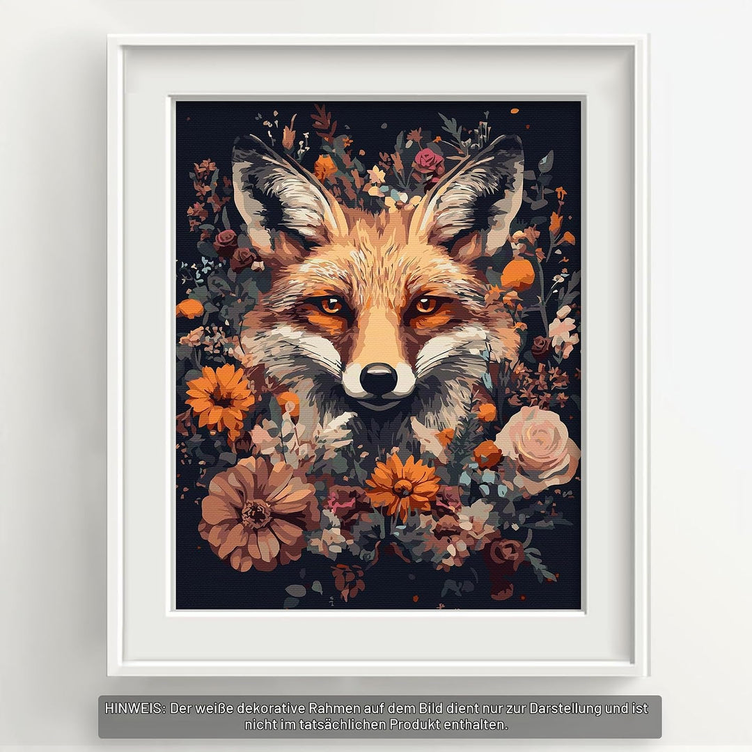 Bougimal Malen Nach Zahlen Erwachsene Tiere Ohen Rahmen inklusive Pinsel und Acrylfarben - 40 x 50 c