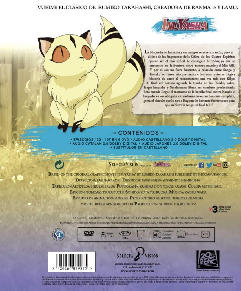 Inuyasha Box 5 (Episodios 133 a 167) - DVD
