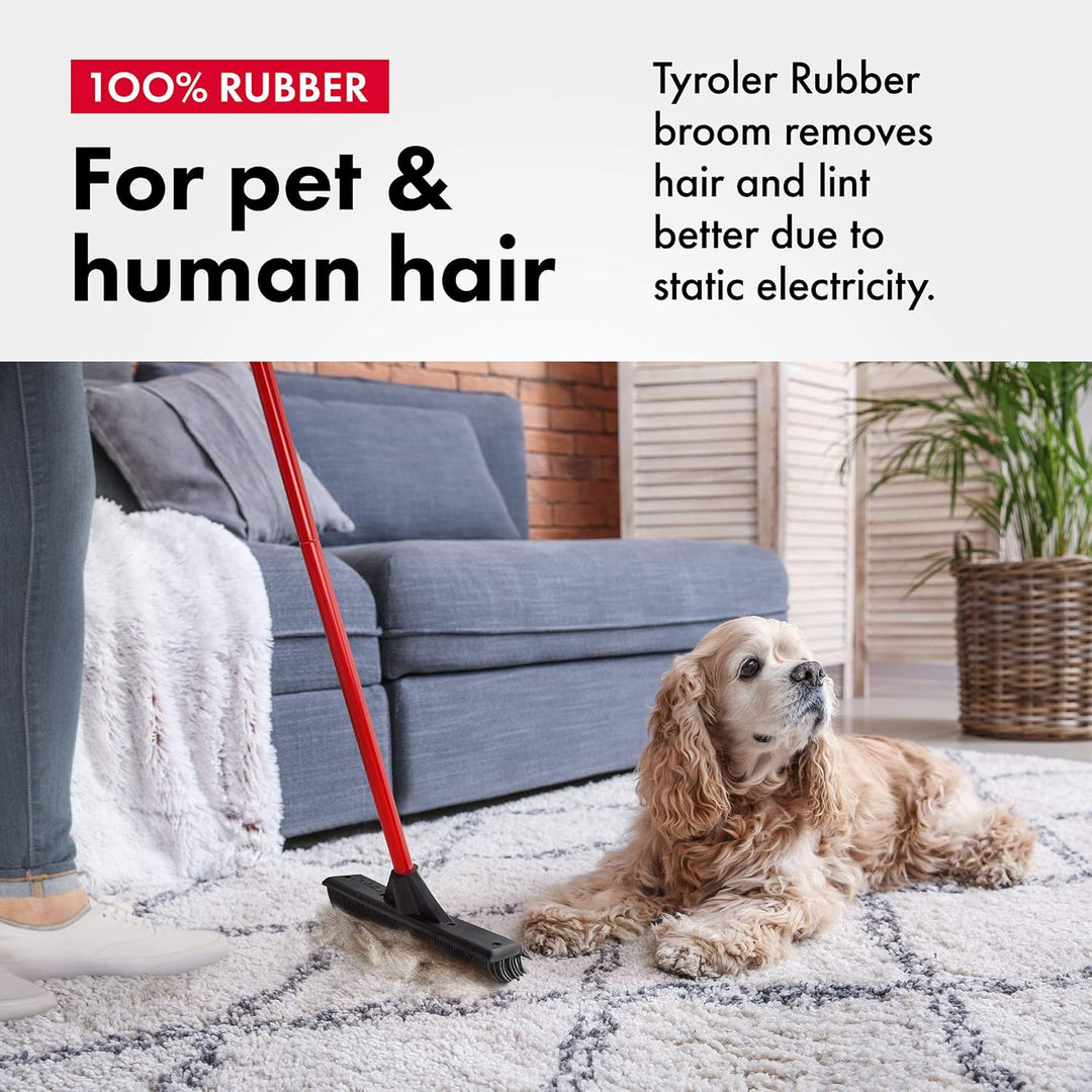 Tyroler Gummi Besen Mit Abzieher - 33 cm Breit - Design, Natürliche Gummi Borsten, Perfekt Für Haust