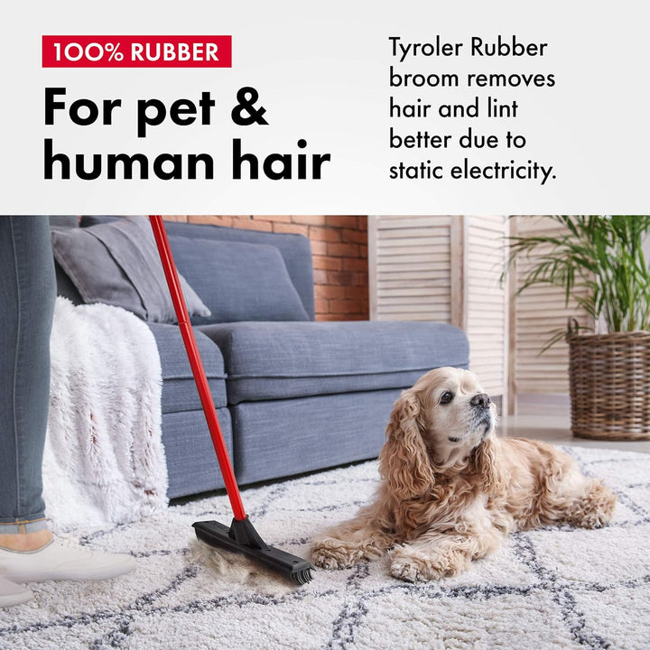Tyroler Gummi Besen Mit Abzieher - 33 cm Breit - Design, Natürliche Gummi Borsten, Perfekt Für Haust