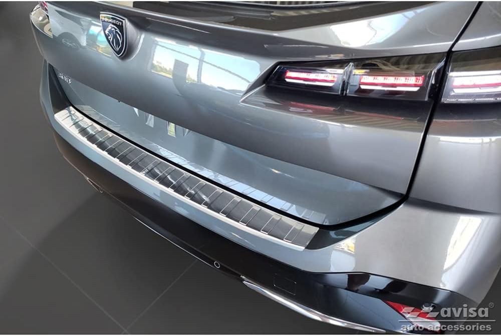 Avisa Edelstahl Heckstossstangenschutz kompatibel mit Peugeot 308 III SW 2021- 'Ribs'