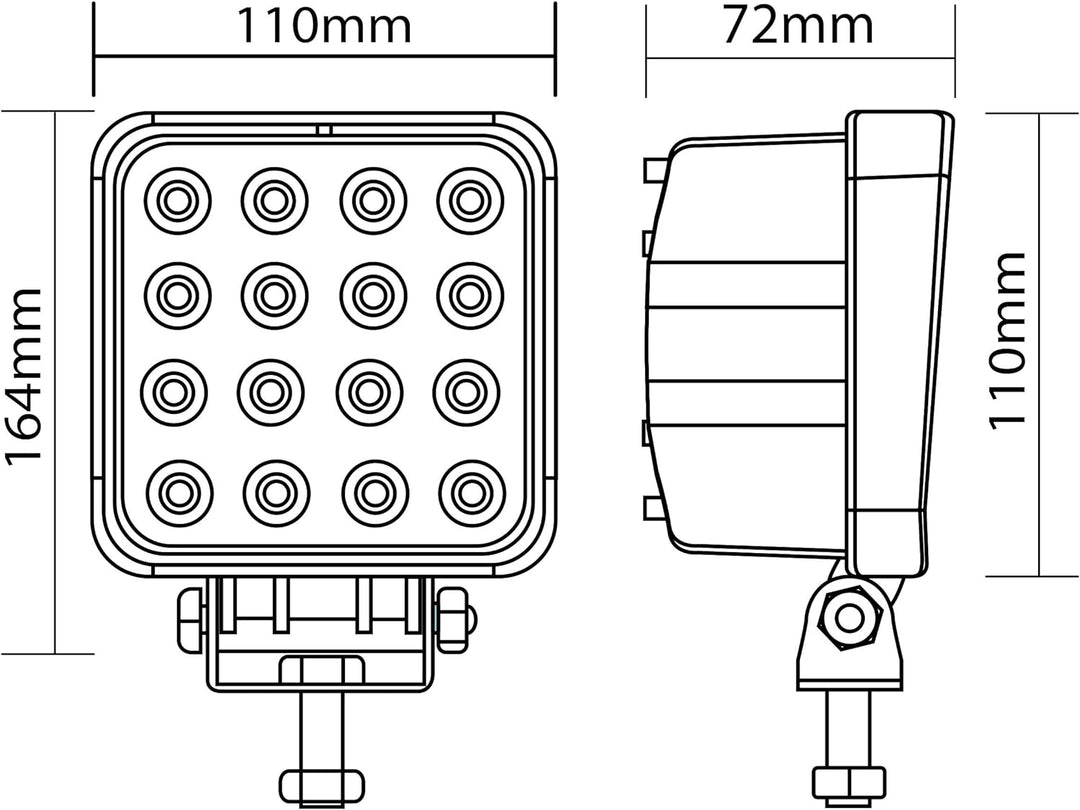 LED-MARTIN® 48W Arbeitsscheinwerfer mit Magnetfuss - 12V/24V