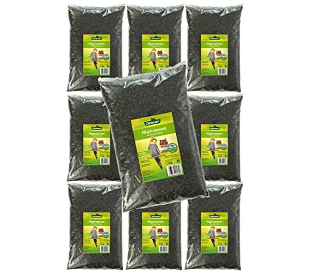 Dehner Vogel- und Nagerfutter, Nigersaat, 10 x 1 kg (10 kg) Nigersaat 1 kg (10er Pack), Nigersaat 1