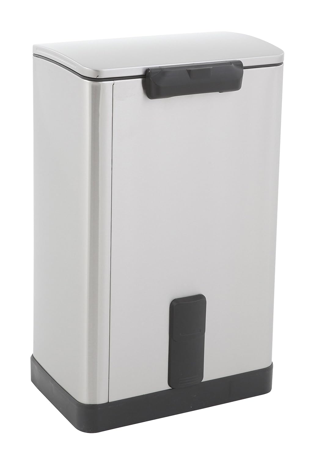EKO E-Cube Tretmülleimer 40L Edelstahl (34.5 x 40,3 x 65 cm, Dämpfer-System, Fingerabdruck frei, Sta