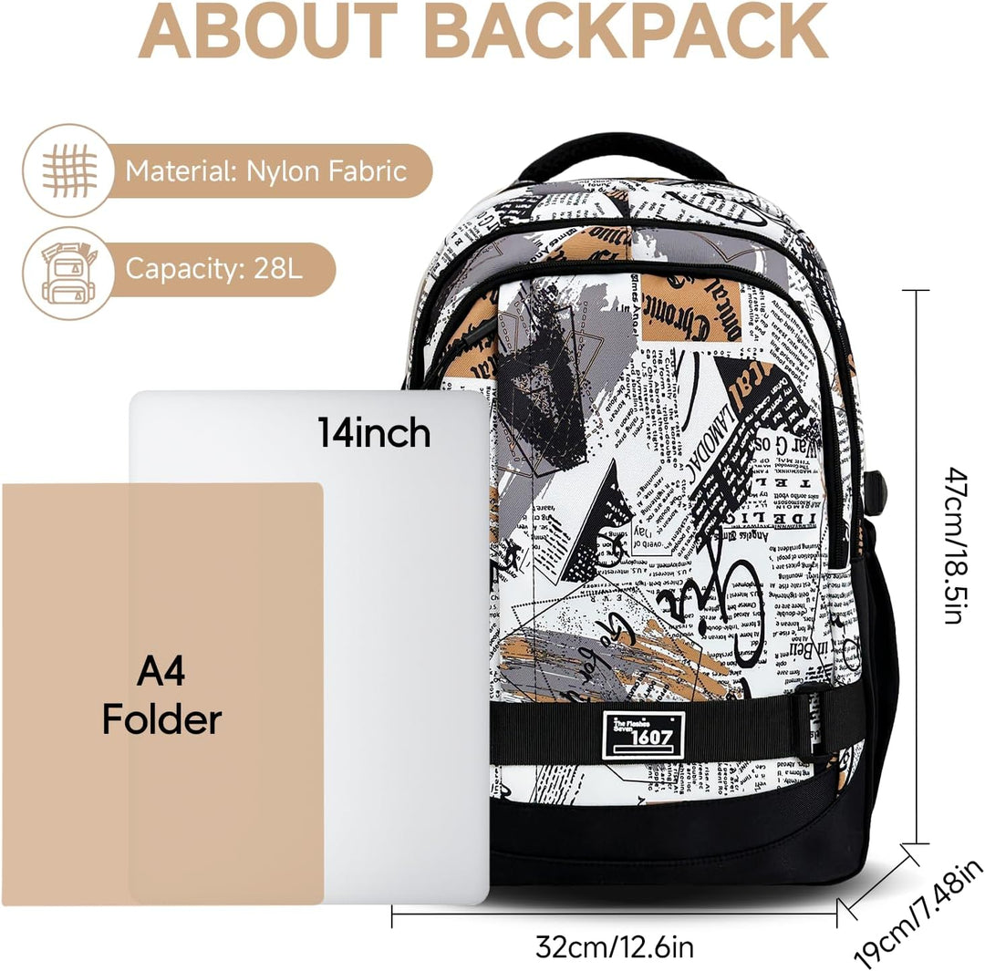 Amythe Schulrucksack Jungen Teenager, Rucksack Schule Gymnasium Oberstufe Schulranzen mit Laptopfach