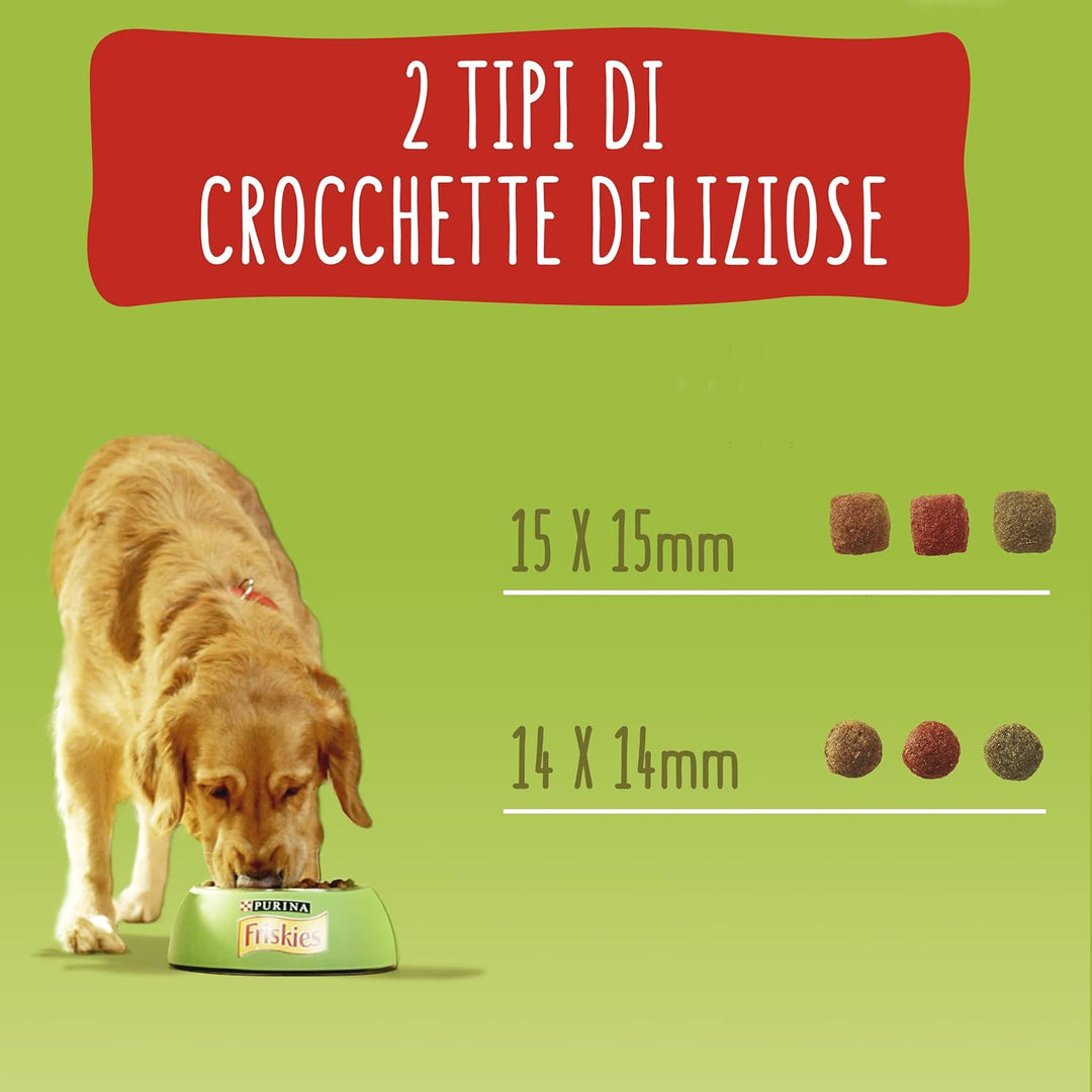 Purina Friskies Hundekroketten für Erwachsene, mit Rind, Getreide und Gemüse, 12 kg, 12 kg