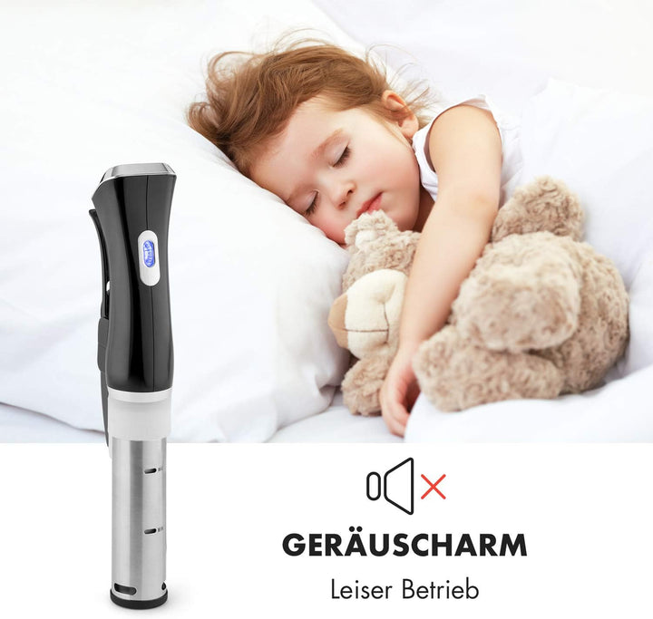 Klarstein Quickstick- Sous-Vide Garer, Präzisionskochtopf, Schongarer, 1300 Watt, Timerfunktion, 3D