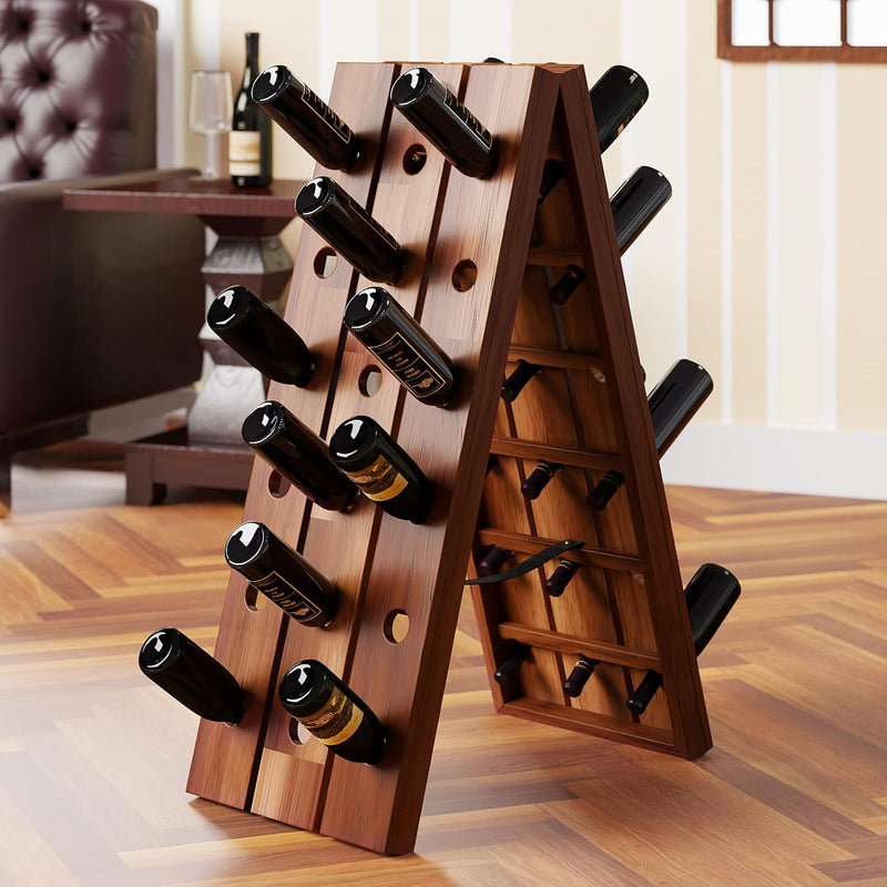 Casaria Weinregal für 36 Flaschen 87x 55x 39cm Akazien Holz Freistehend Klappbar Keller Küche Wohnzi