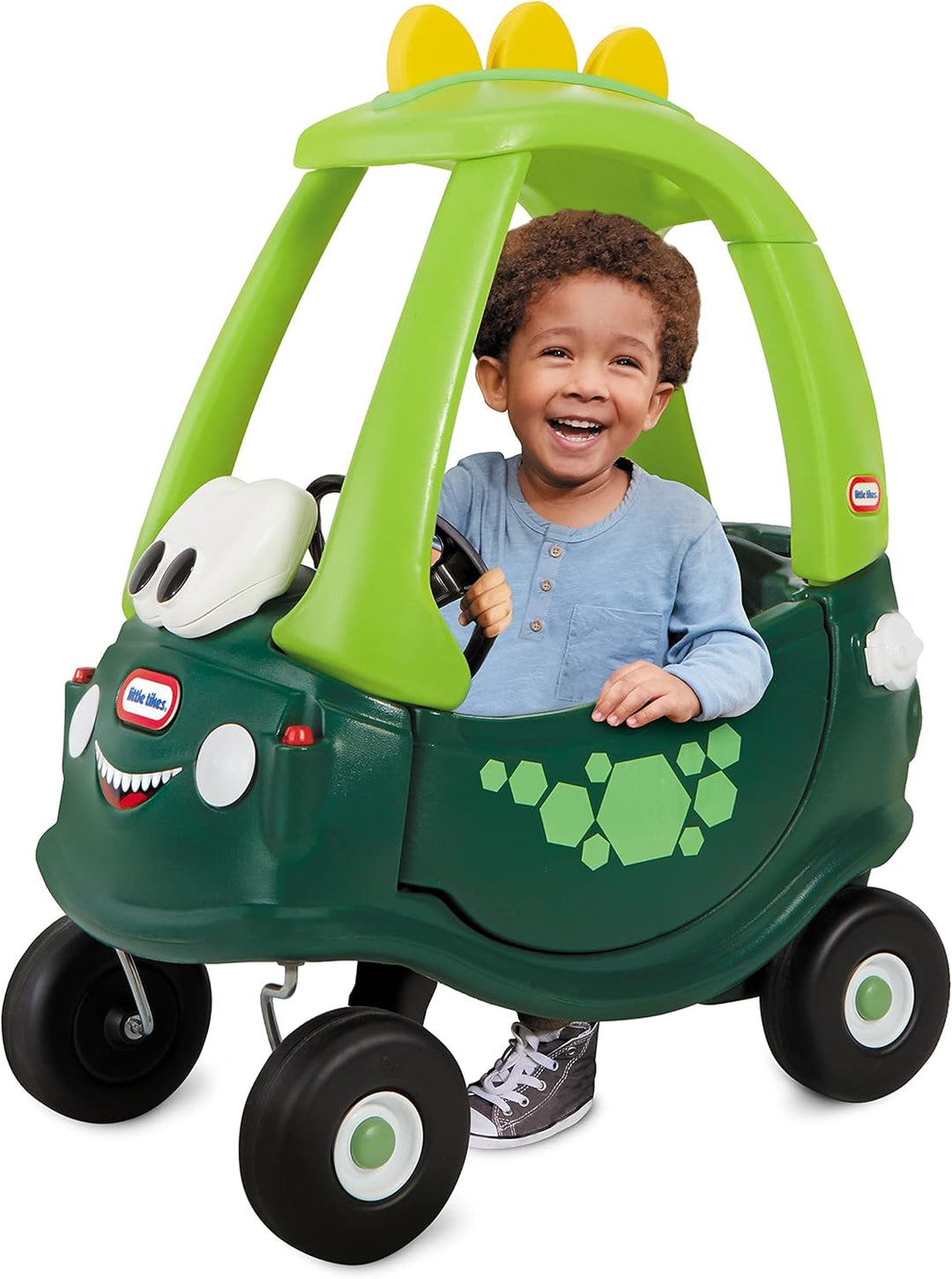 Little Tikes Cozy Coupé Dino - Rutschfahrzeug Kleinkinder - Mit Tür, entfernbarer Bodenplatte und Hu