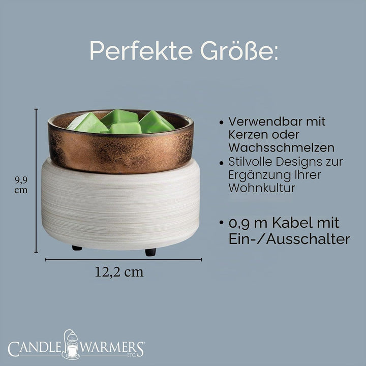 CANDLE WARMERS ETC 2in1 Kerzen- und Duftwärmer zum Erwärmen von Duftkerzen oder Wachsschmelzen und T
