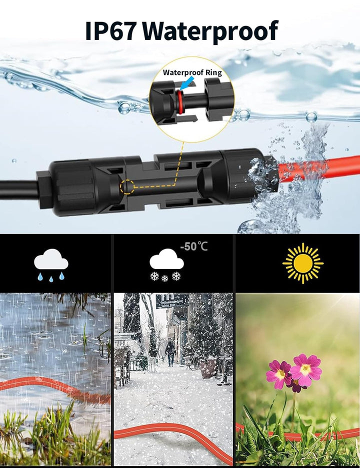 Tonton Solarstecker auf DC 8mm und DC 8020, 2 Meter Solarzellen Stecker und Buchse auf DC7909 DC8020