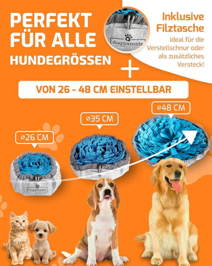 DOGPARENTS® Schnüffelteppich Hund klein & gross – Schnüffelmatte ROBUSTER Schnüffelteppich für Hunde