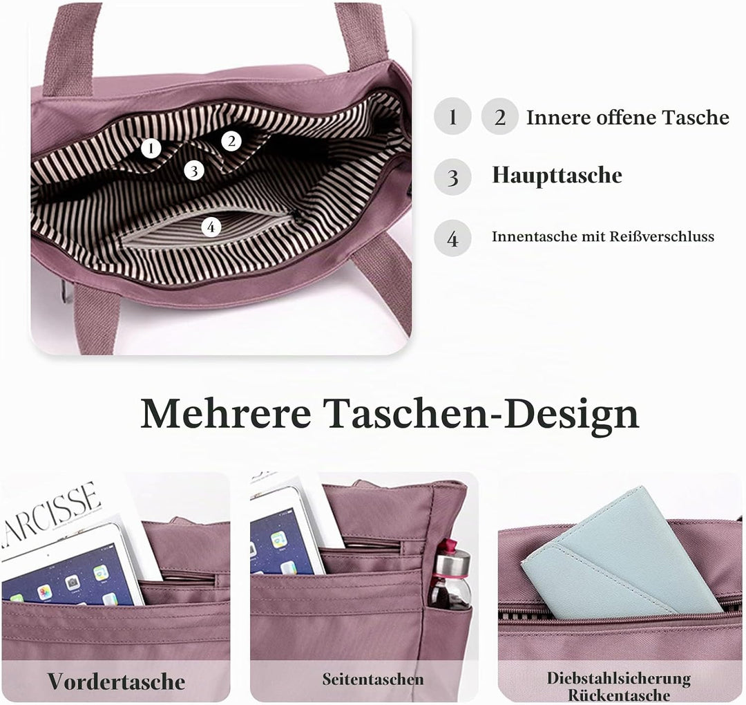 CORIOS Damen Nylon Handtasche Wasserdicht Schultertasche Casual Henkeltasche Multifunktionale Tote B