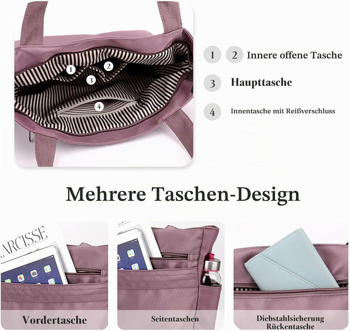 CORIOS Damen Nylon Handtasche Wasserdicht Schultertasche Casual Henkeltasche Multifunktionale Tote B