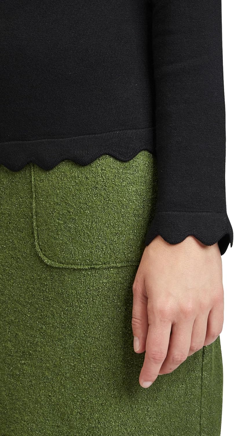 Betty Barclay Damen Feinstrickpullover mit Wellenstruktur 46 Schwarz, 46 Schwarz