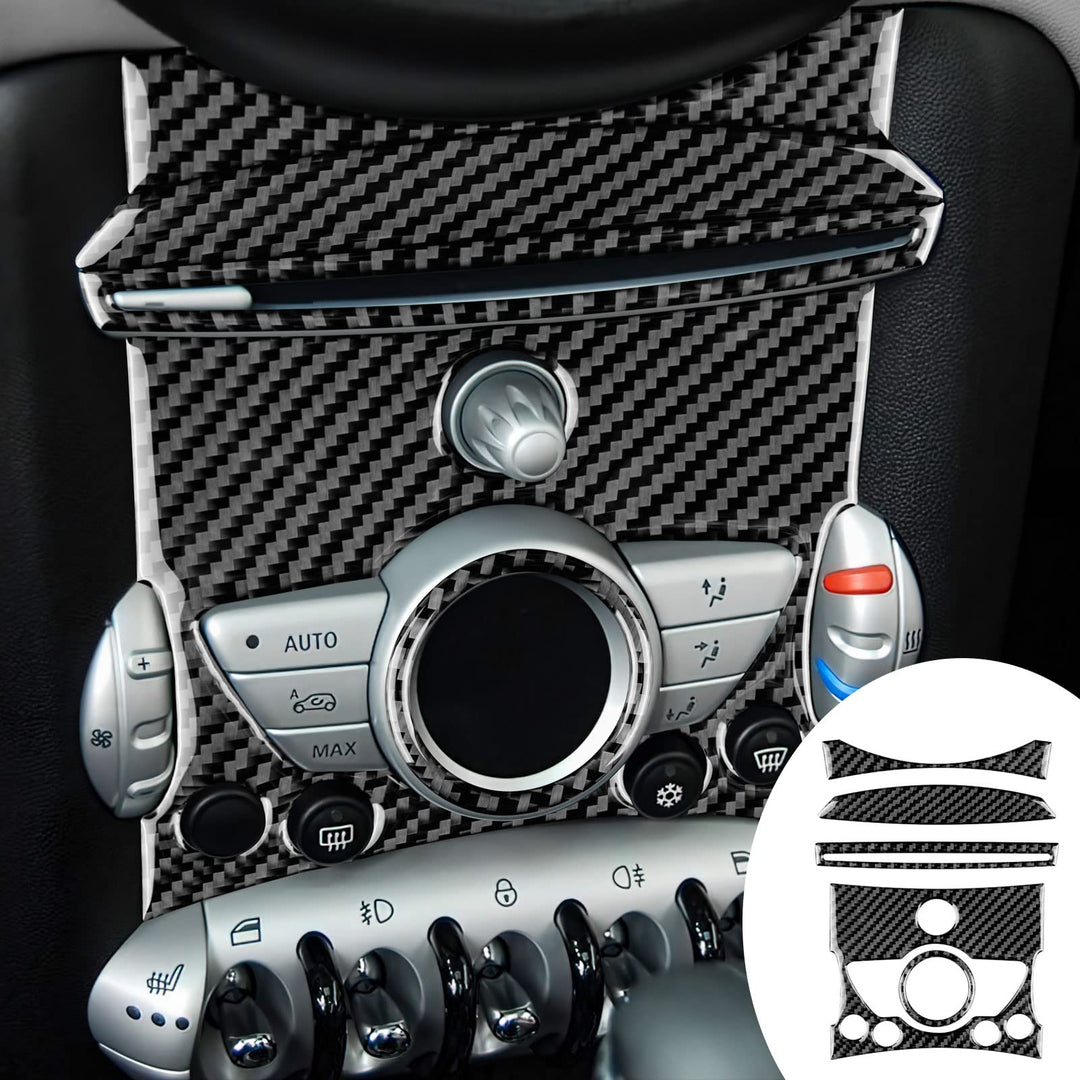 KUNGKIC 6 stücke Kohlefaser Innenraum Kompatibel mit MINI Cooper Clubman R56/R55/R57 2007-2010 Bedie