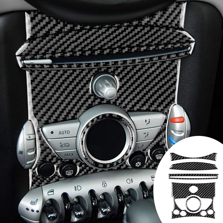 KUNGKIC 6 stücke Kohlefaser Innenraum Kompatibel mit MINI Cooper Clubman R56/R55/R57 2007-2010 Bedie
