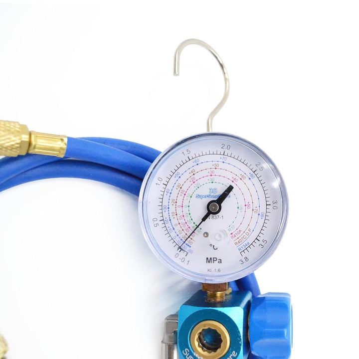 3S SuperSamaStore Vakuum- und Füllset mit Pumpe 42 l/min, Schläuche und Kälte-Manometer für R32 - R4