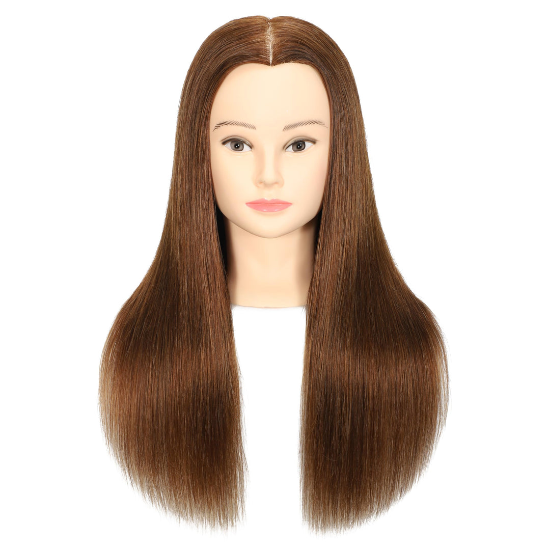 Weiblicher Mannequinkopf aus 100 % Echthaar, Styling-Kopf, Kosmetologie, Puppenkopf für Friseure, mi