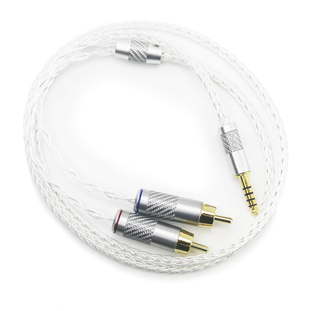 4,4 MM symmetrischer Stecker auf Zwei Cinch-Stecker 2 Cinch-Stecker Audio-Adapterkabel Kompatibel mi