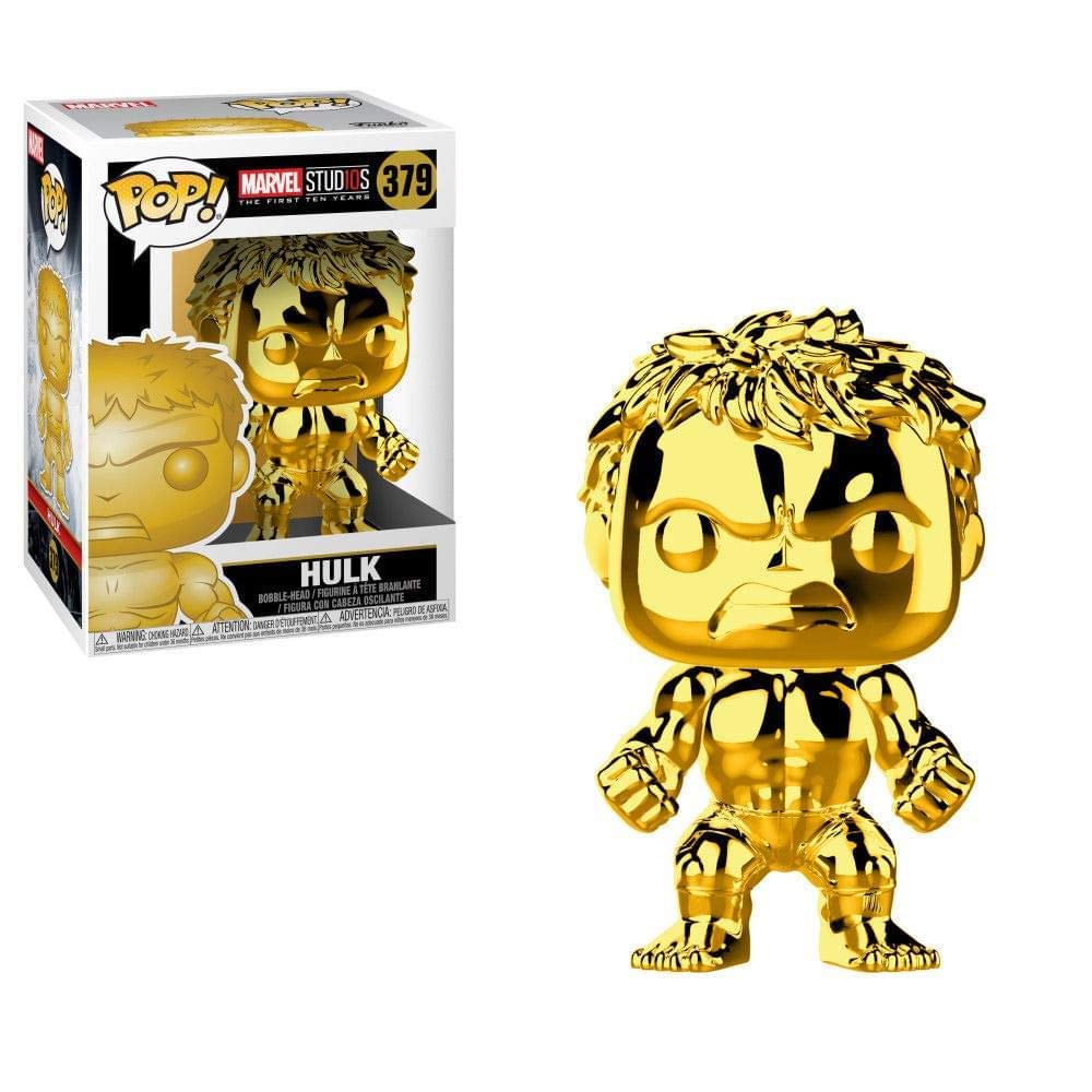 Funko POP! Bobble: Marvel: Marvel Studios 10: Hulk - (Chrome) - Vinyl-Sammelfigur - Geschenkidee - O