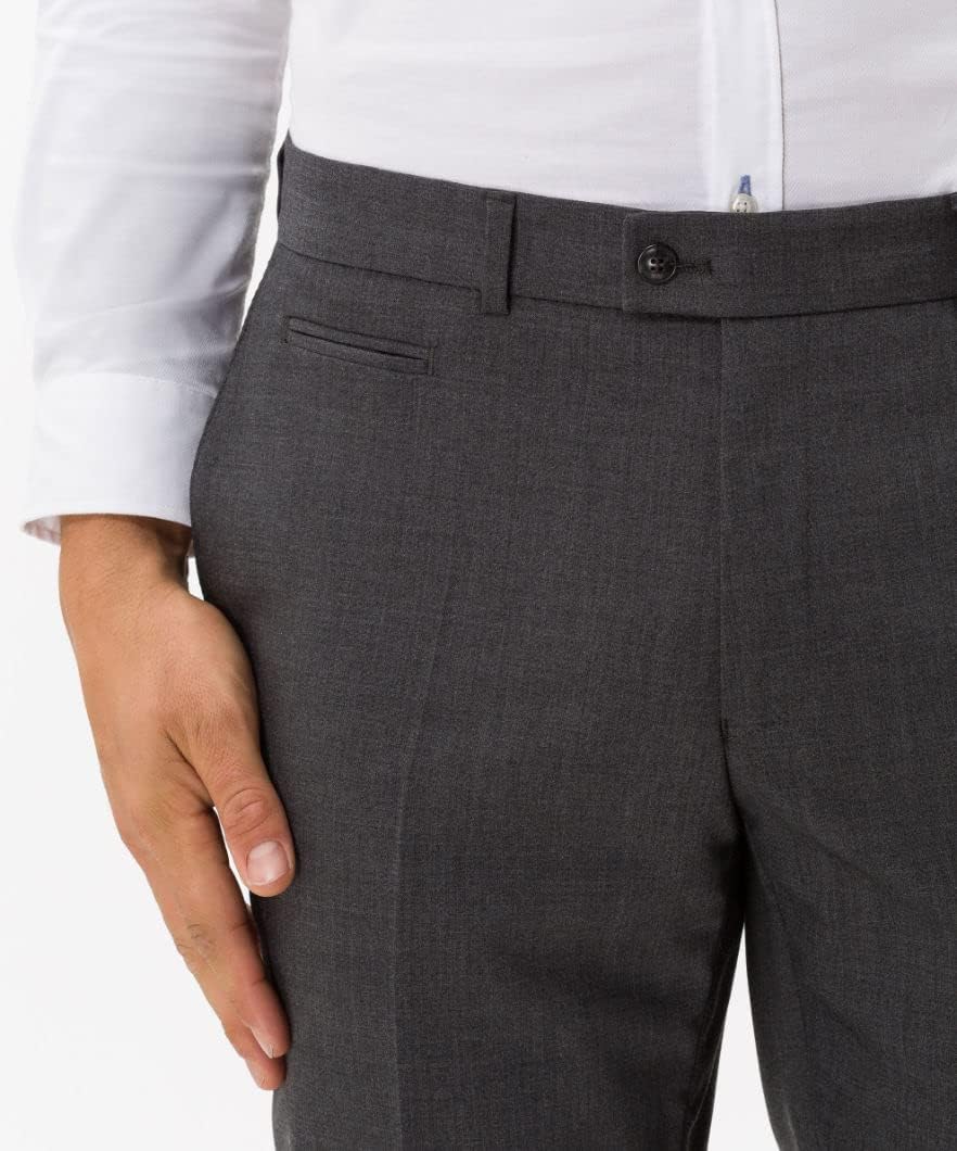 BRAX Herren Regular Fit Flatfront Stoffhose Style Enrico, Grau (Street 05), Gr. 56