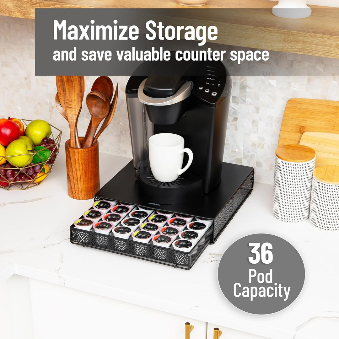 Mind Reader Network Collection, Single Serve Coffee Pod Drawer, 36 Coffee Pod Capacity, Coffee Machi