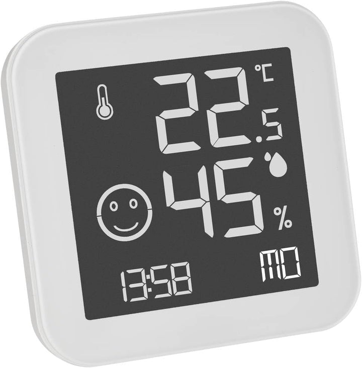 TFA Dostmann Hygrometer digital Black & White, 30.5054.02, Luftfeuchtemessgerät, E-Ink, gut ablesbar