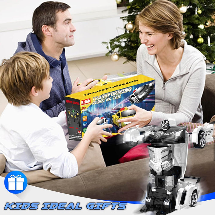Britik Spielzeug für 3-8 Jahre Mädchen Junge: Transformator Ferngesteuertes Polizeiauto Spielzeug fü