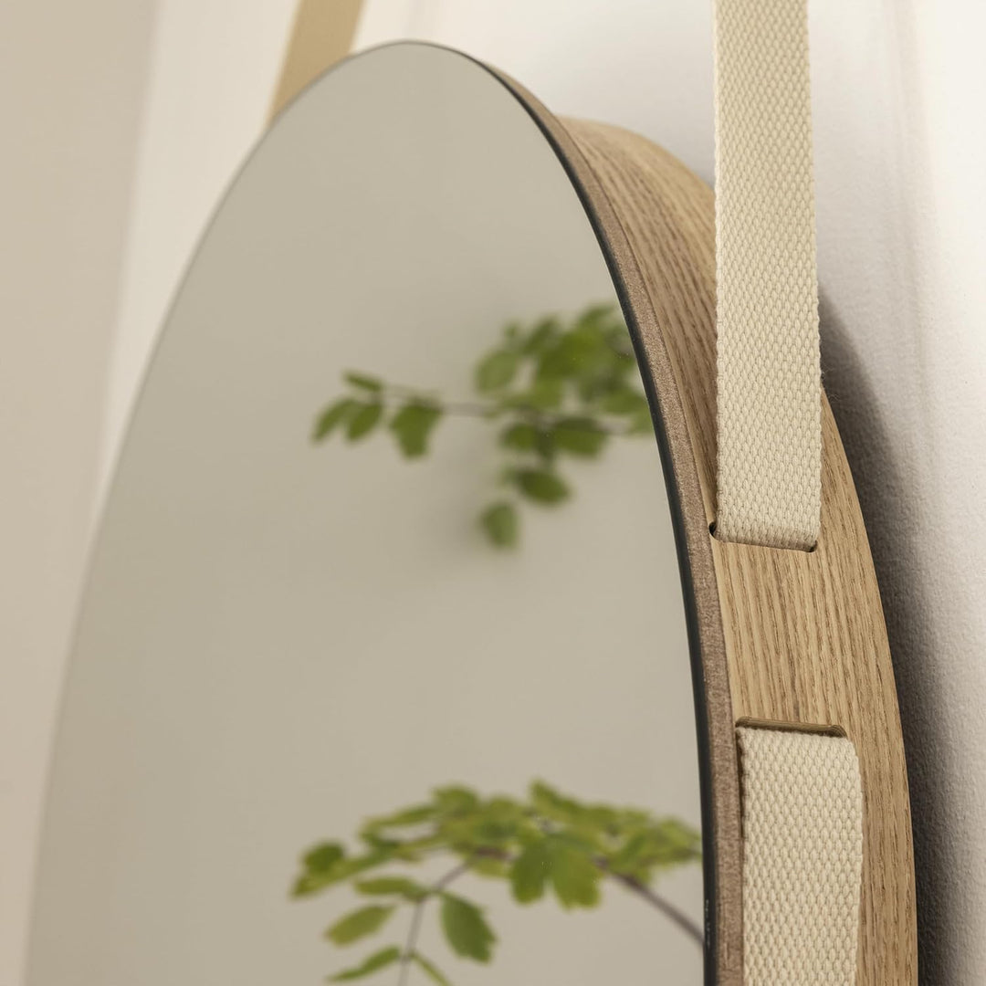 INSPIRE - Runder Spiegel NORDIK Barbier - Ø 55 cm - Hängespiegel - Holz - Beige 9.6L x 57.5B cm Nord