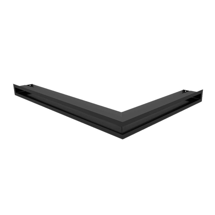 KRATKI Lüftungsgitter LUFT | linkes Eckkamingitter 766 x 547 x 60 mm | Schwarz | Abluftgitter für Ka