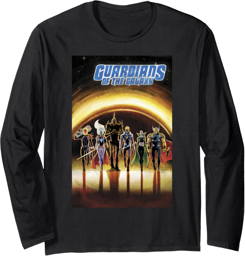 Marvel Guardians Of The Galaxy Dark Guardians Comic Cover Langarmshirt