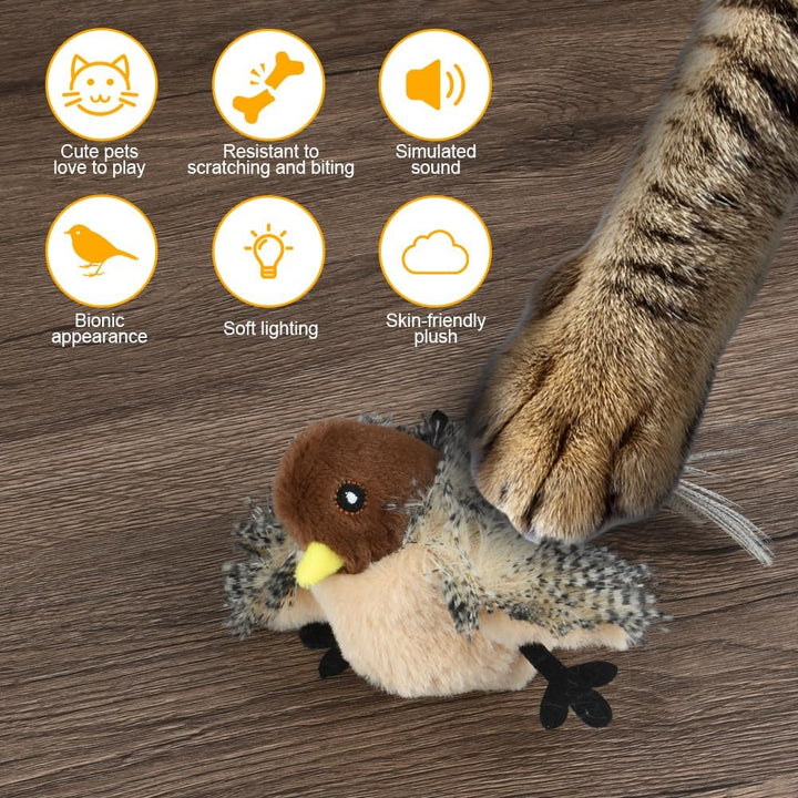 Aomig Katzenspielzeug 7Pcs Hoher Spatz Elektrisches Spielzeug für Katzen Interaktives Spielzeug für