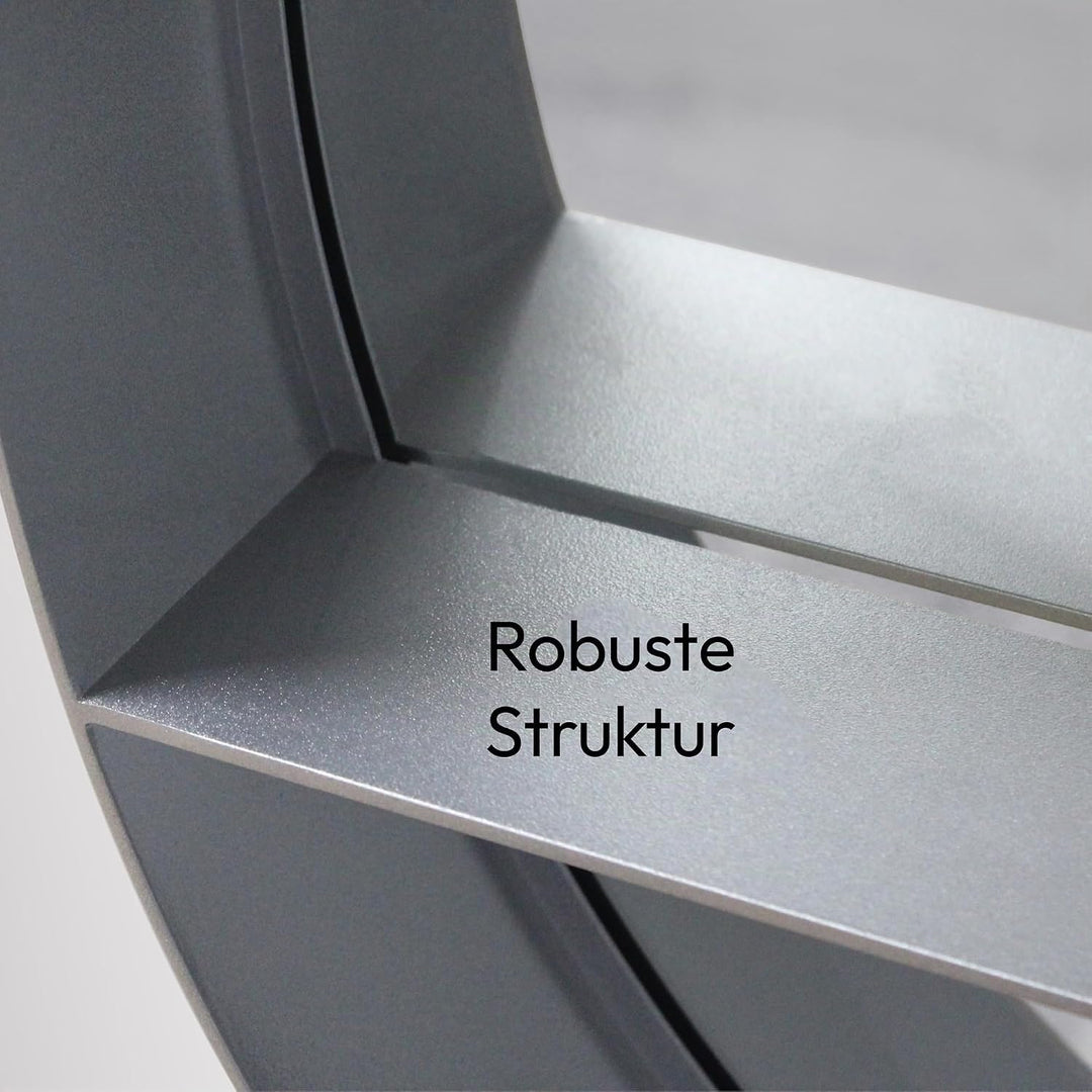 Talos Spiegelschrank Bad rund Ø 60 cm - Badezimmer Spiegelschrank mit hochwertigem Aluminium Korpus