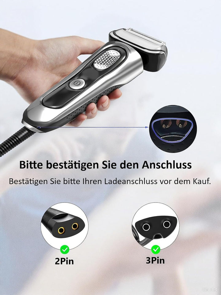 12V Kabel Passend für Braun Rasierer Ladekabel Series 9 7 5 3 S3 S5 9 pro 8 6 1 5544 5542 XT5 Body B