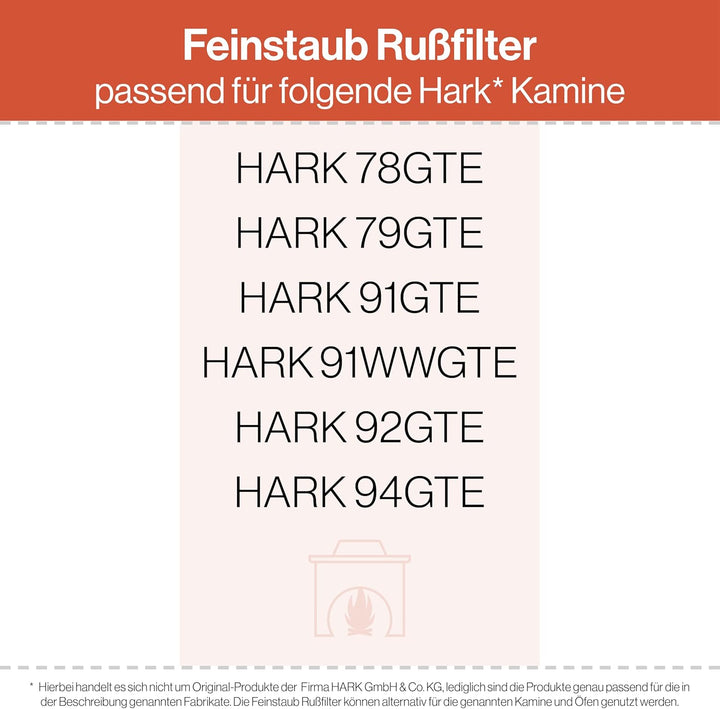 Feuerfest 123 - Feinstaubfilter Kaminofen Angeschrägt 200x158x25 mm, Kompatibel mit Hark, Feinstaub