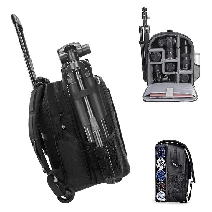 Cwatcun Kamerarucksack Camera Backpack Professioneller für spiegellose DSLR/SLR-Kamera, wasserdicht,