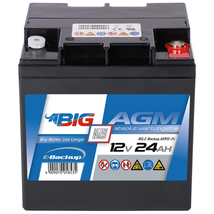 BIG E-Backup AGM Notstrombatterie für EPS- und USV-Systeme, Speicher- &amp; Kommunikationssysteme, Alarm